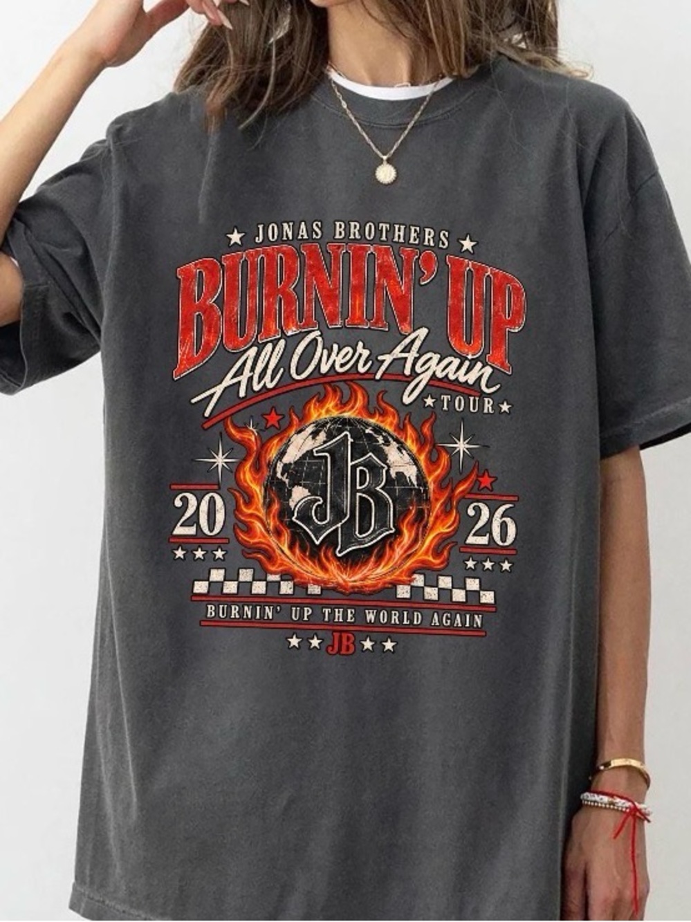 Jonas Brothers Burnin Up Tour 2026 Shirt, Burnin Up All Over Again Comfort Color